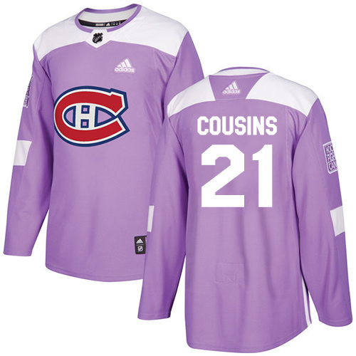 Adidas Montreal Canadiens #21 Nick Cousins Purple Authentic Fights Cancer Stitched Youth NHL Jersey